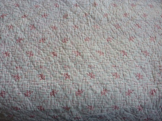 Wholecloth Miner's Quilt- hand quilting detail