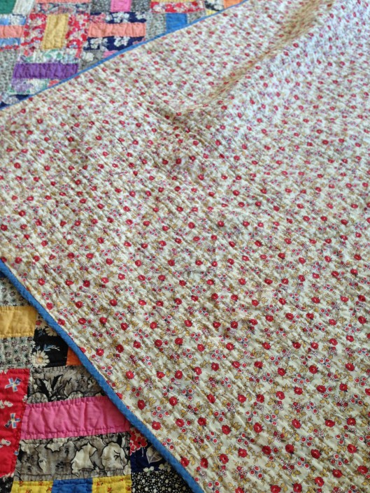 A beautiful feedsack backing.