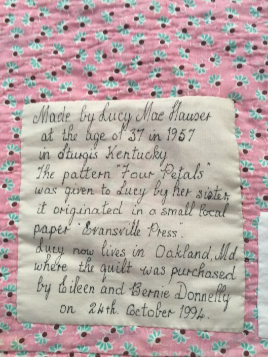 The Label beautifully hand written by Eileen.