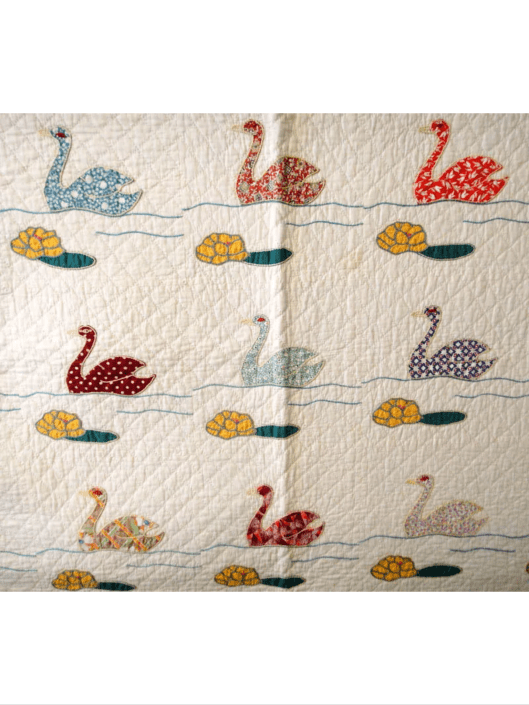 Detail of Swans on Lily Pads