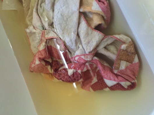 The Album Quilt having a gentle soak.