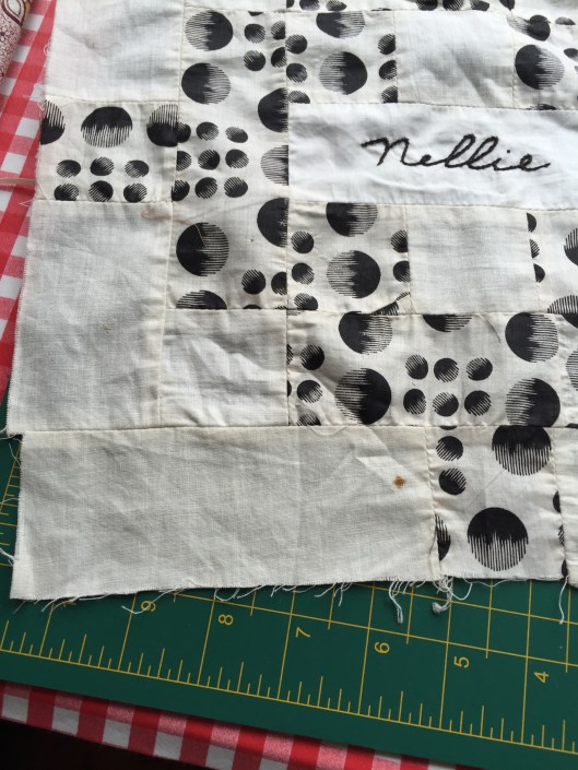 Nellie ran short of fabric!